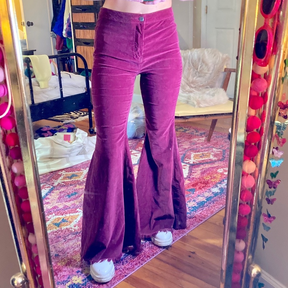 Flare burgundy Free People pants